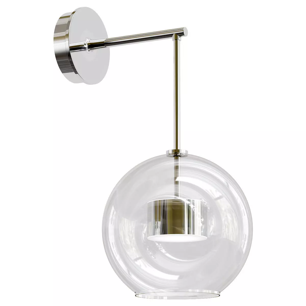 bubbles-4802-12wl wall light with clear glass globe 3D model_0
