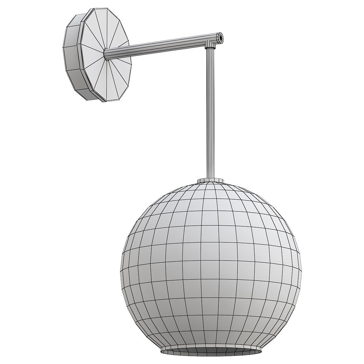 bubbles-4802-12wl wall light with clear glass globe 3D model_1