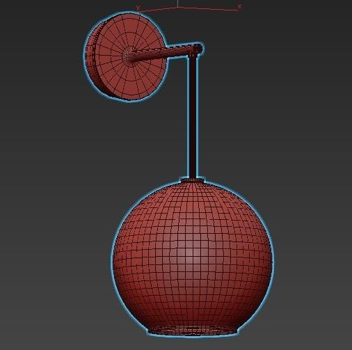 bubbles-4802-12wl wall light with clear glass globe 3D model_2