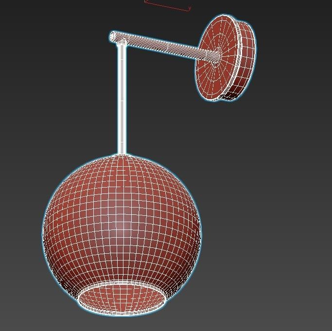 bubbles-4802-12wl wall light with clear glass globe 3D model_3