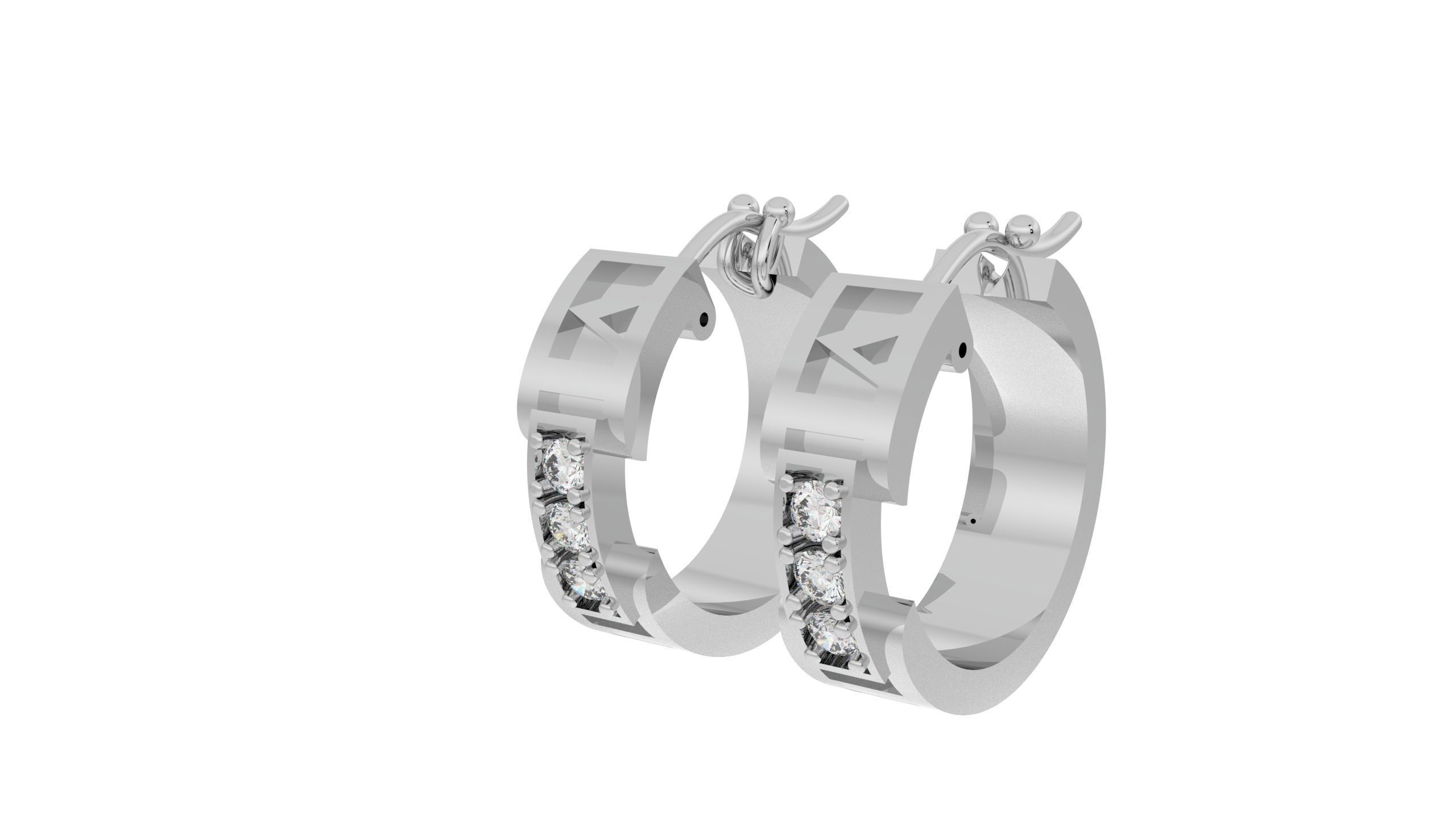 Hoop Earring  3D print model_5