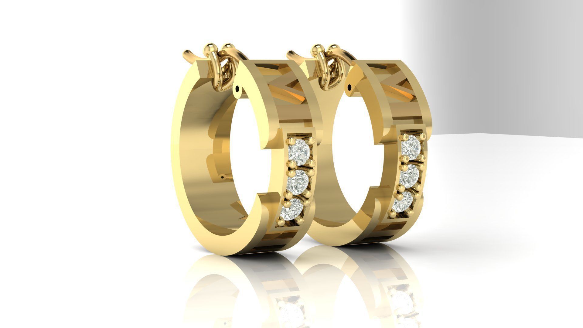 Hoop Earring  3D print model_11