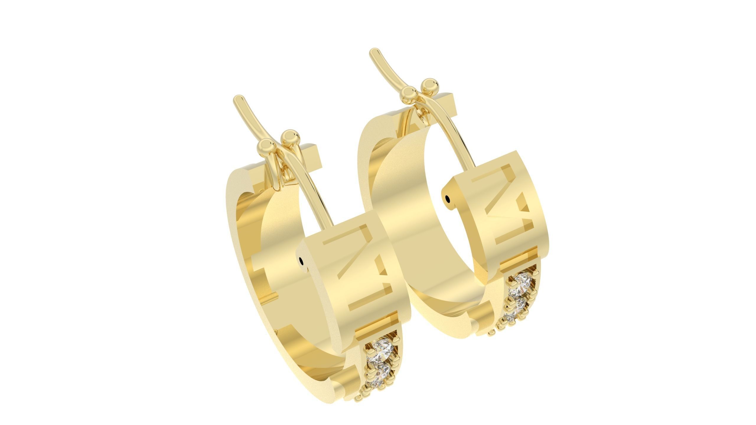 Hoop Earring  3D print model_3