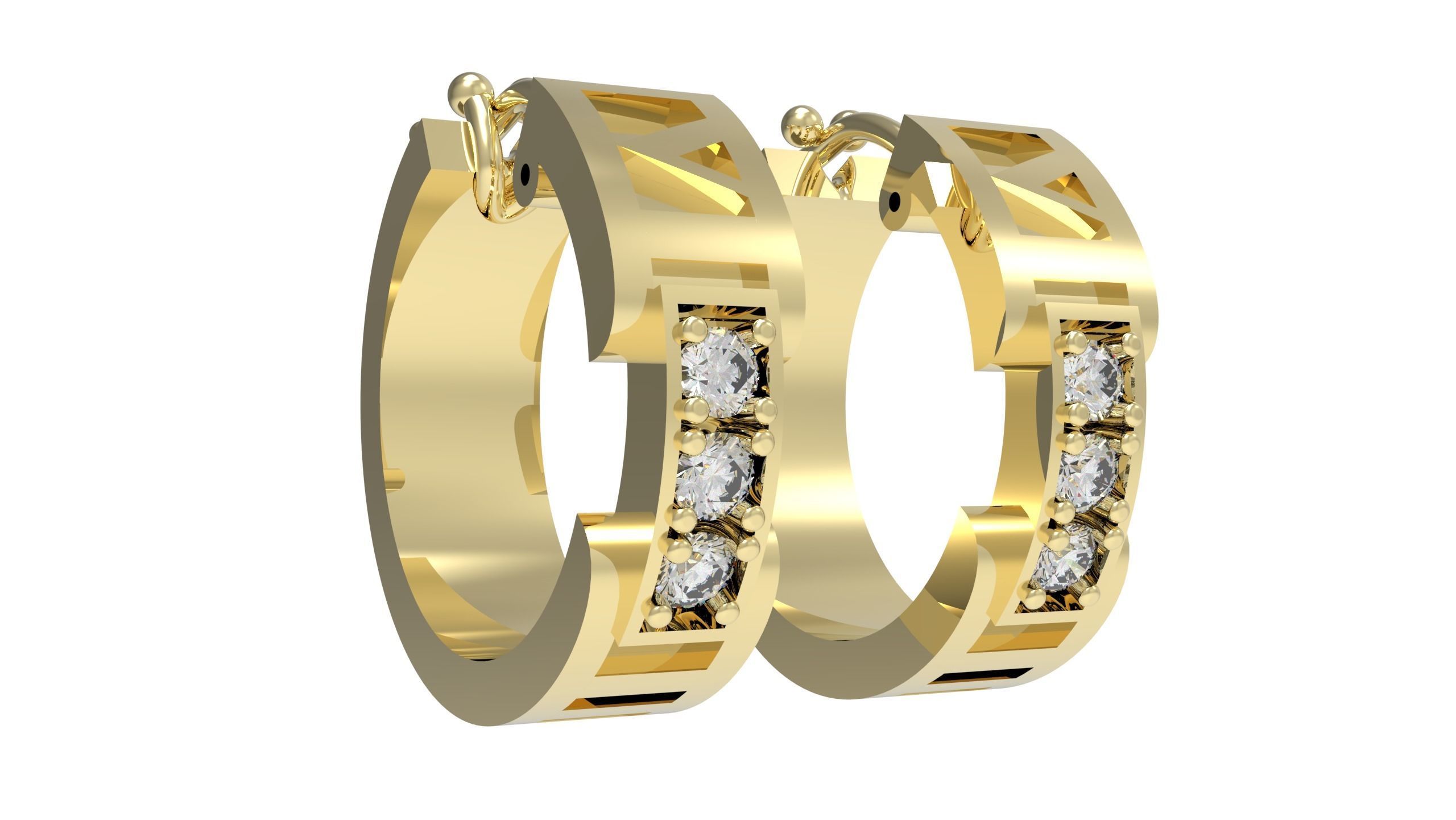 Hoop Earring  3D print model_2