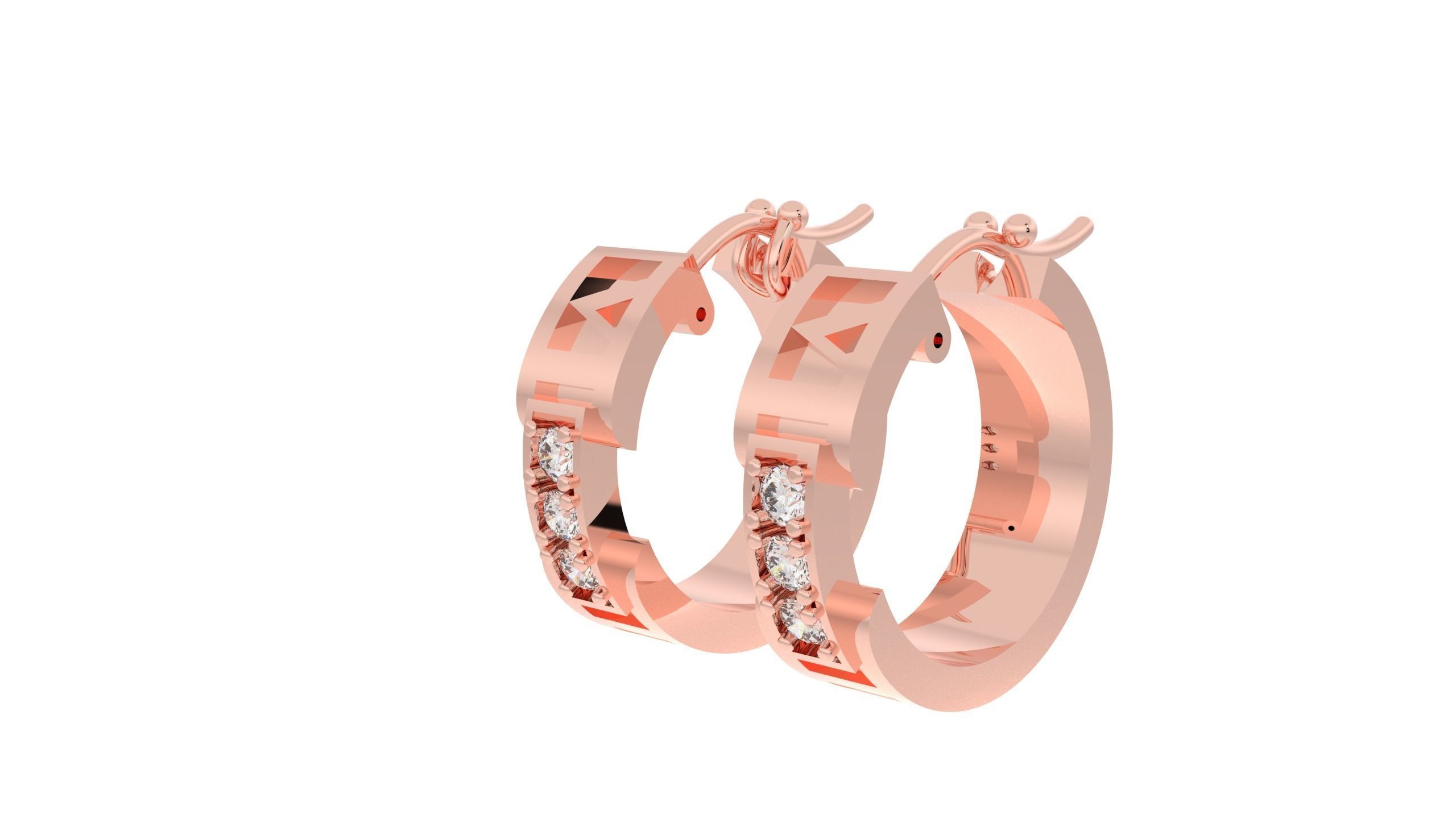 Hoop Earring  3D print model_9
