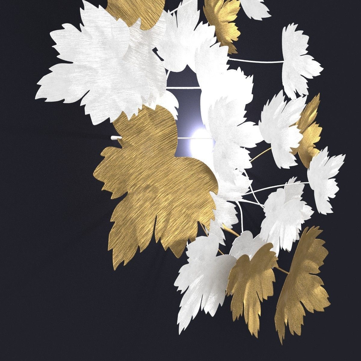 Art et floritude vine leaves sculpture 3D model_4