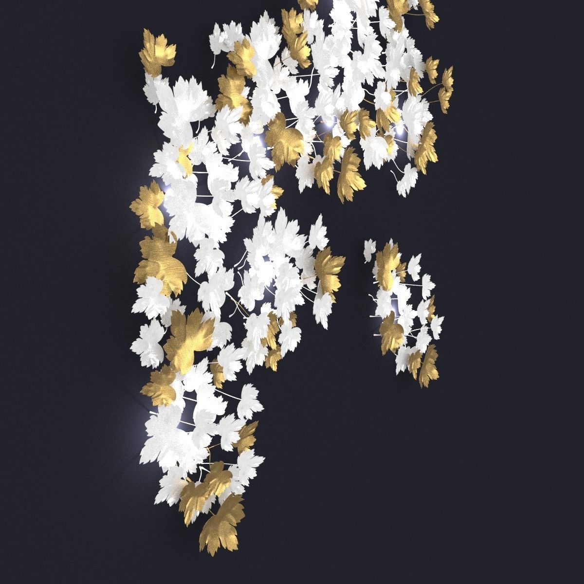 Art et floritude vine leaves sculpture 3D model_2