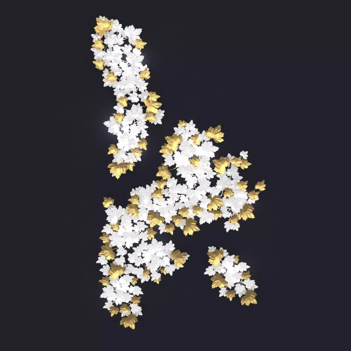 Art et floritude vine leaves sculpture 3D model_0