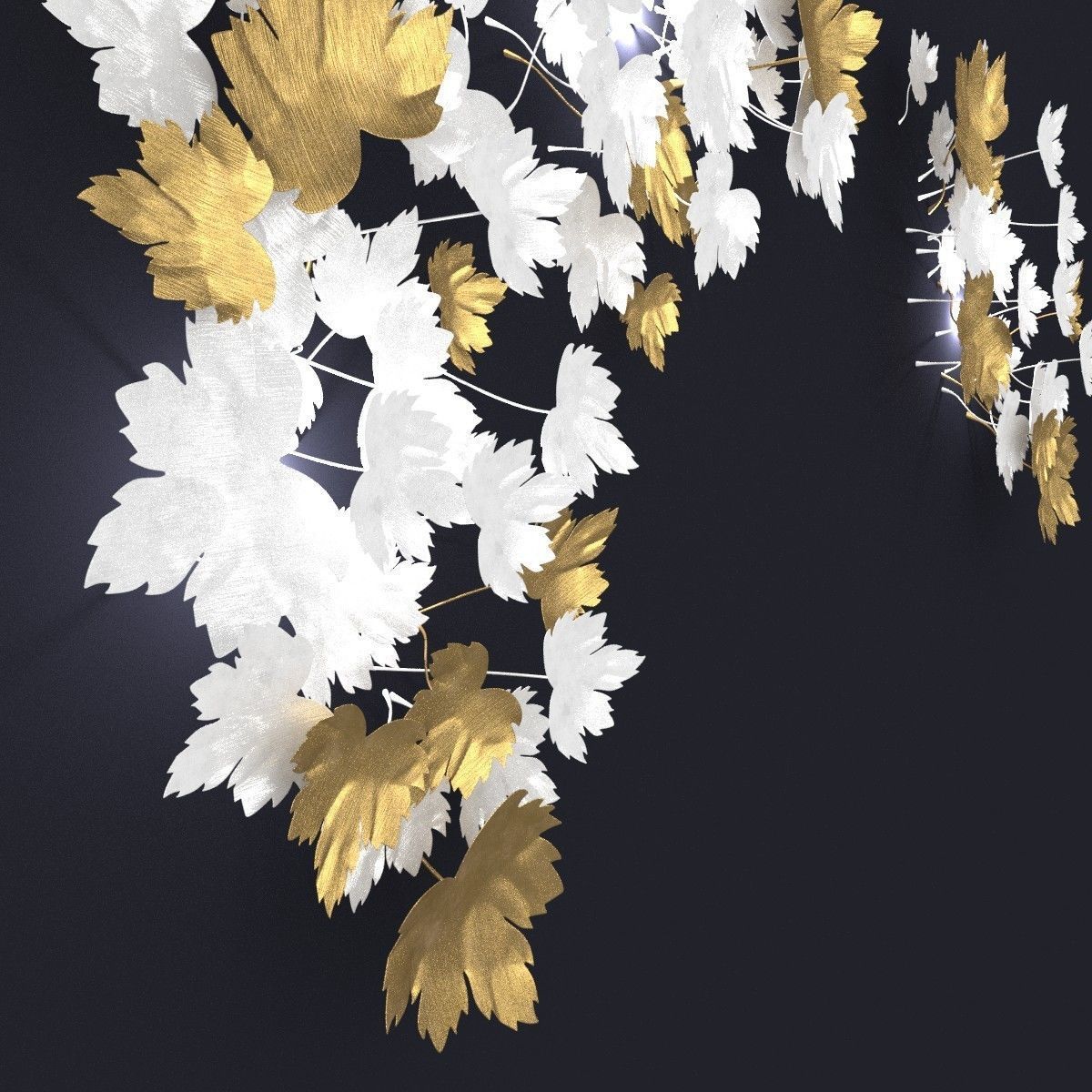 Art et floritude vine leaves sculpture 3D model_3