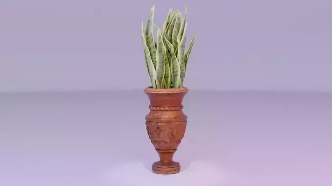 Wood vase high-poly