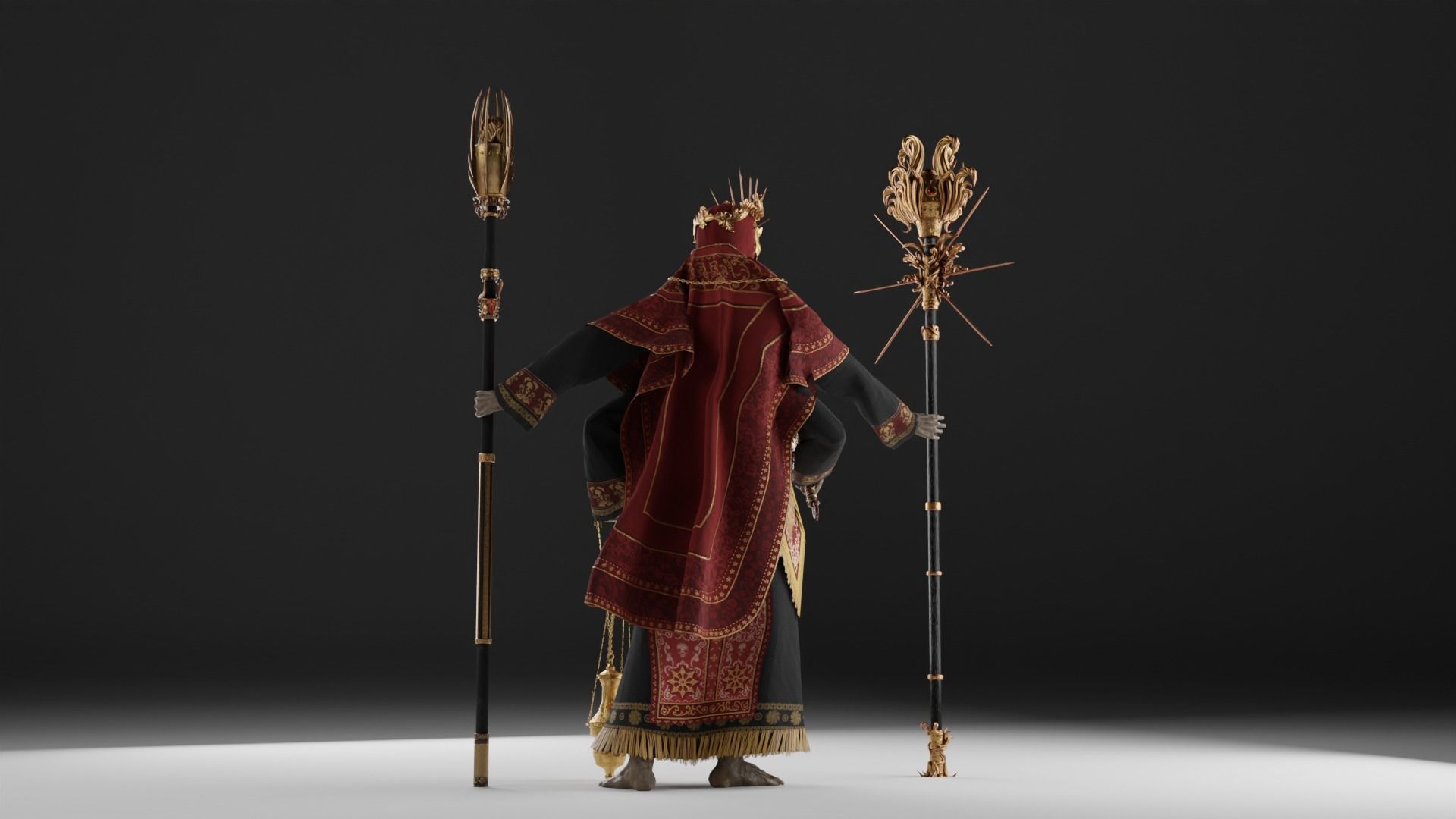 Undead Priest Necromancer Low-poly 3D model_26