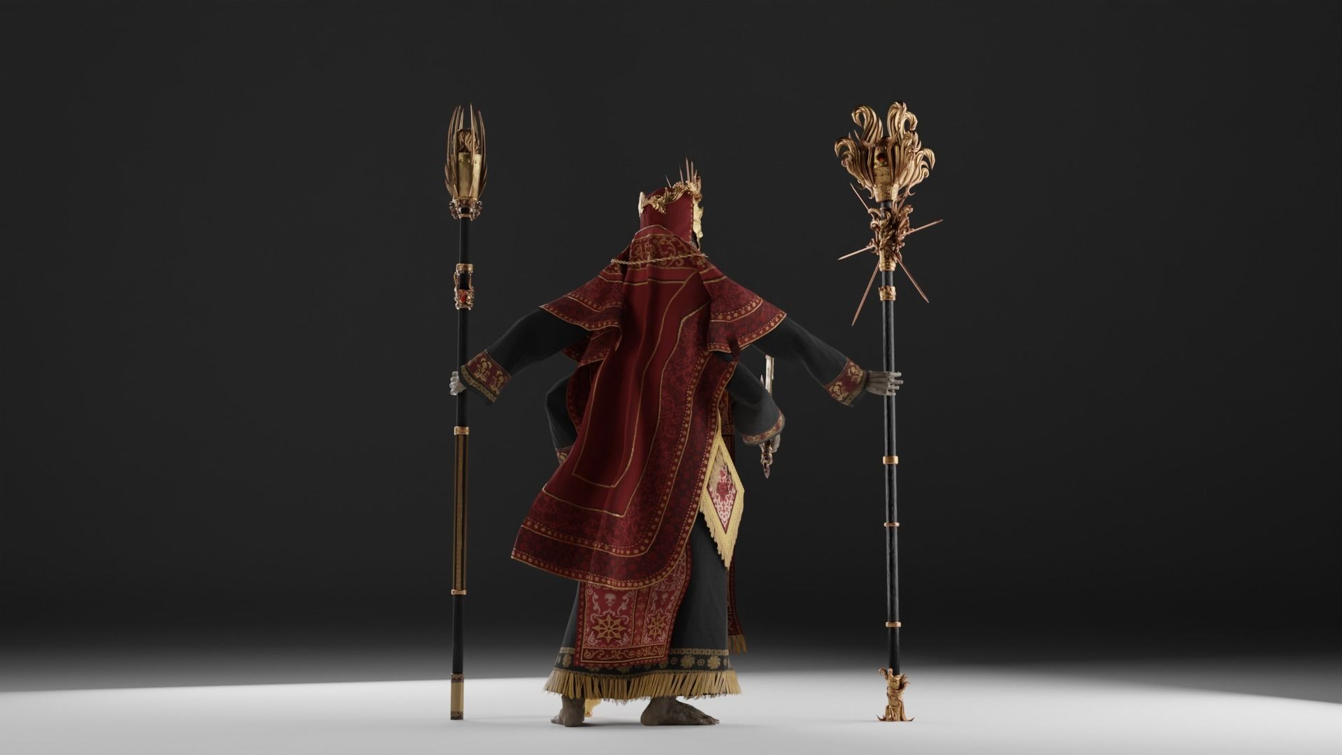 Undead Priest Necromancer Low-poly 3D model_25