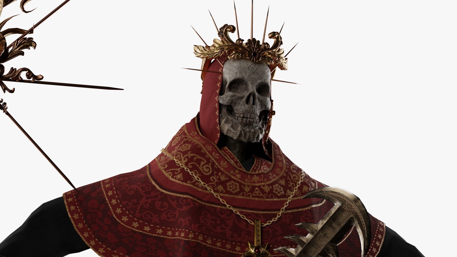 Undead Priest Necromancer Low-poly 3D model_20