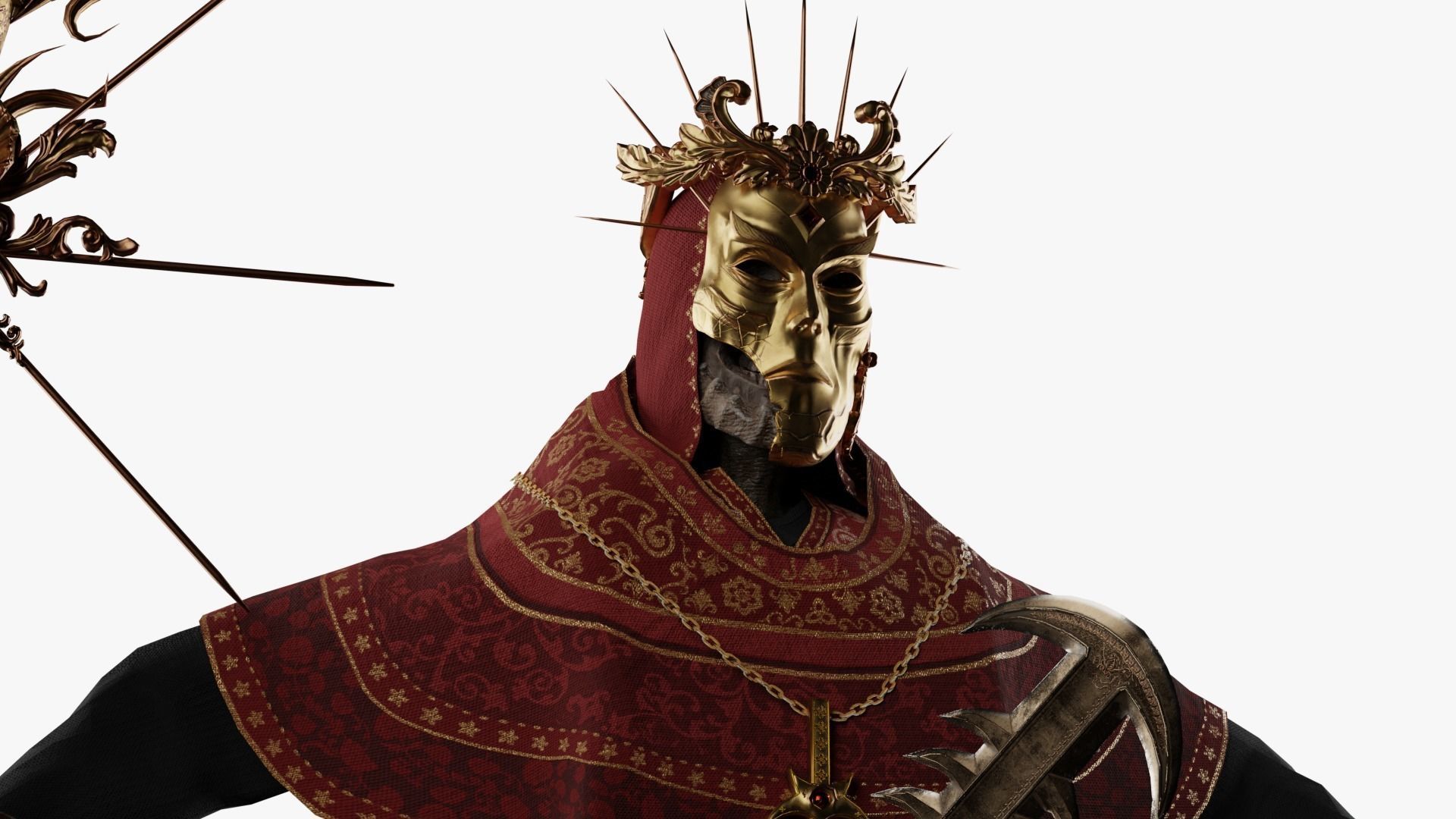 Undead Priest Necromancer Low-poly 3D model_19