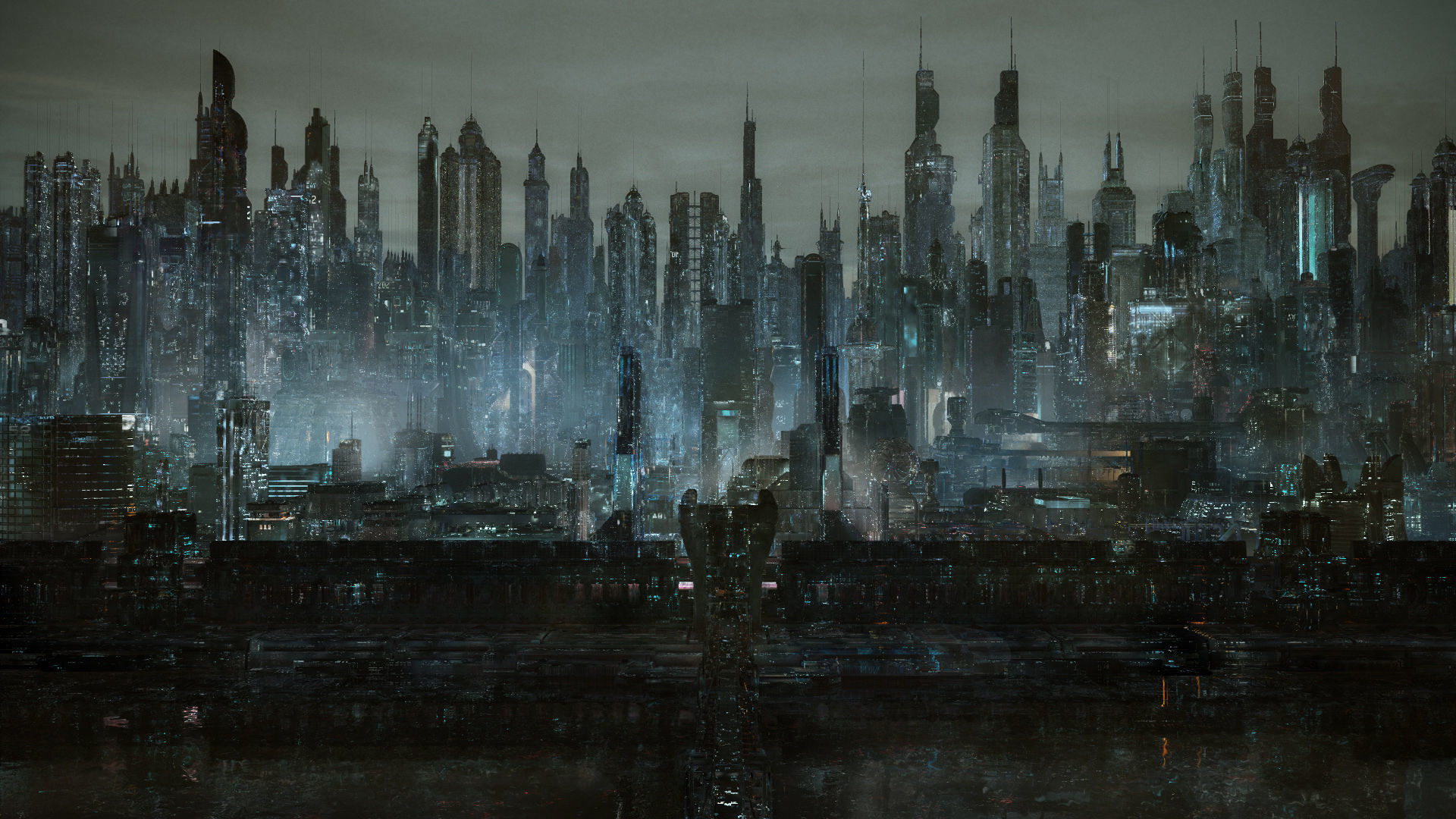 Cyberpunk City 3D model_10