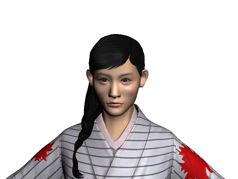 Japanese woman 005 with blendshape Free low-poly 3D model