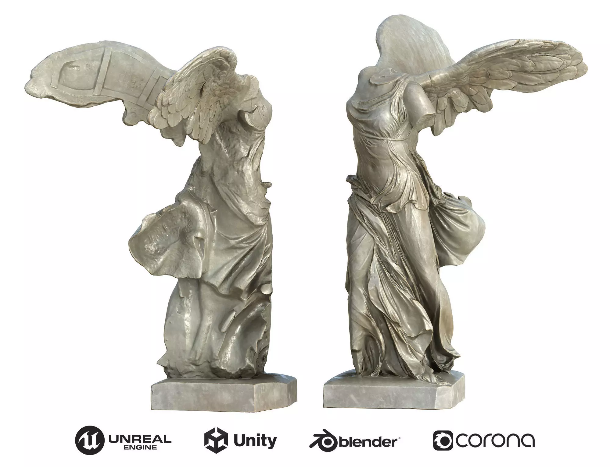 Statue 04 Low-poly 3D model_0