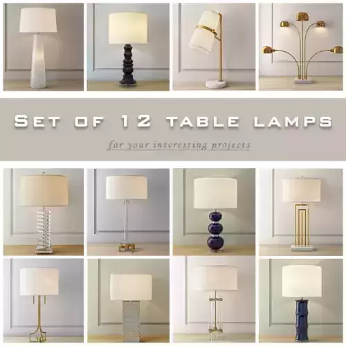 Set of 12 table lamps