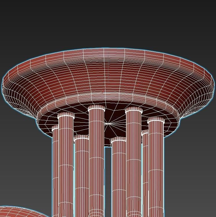 Vitaluce-V4724-18PL six light ceiling fixture with glass globes 3D model_5