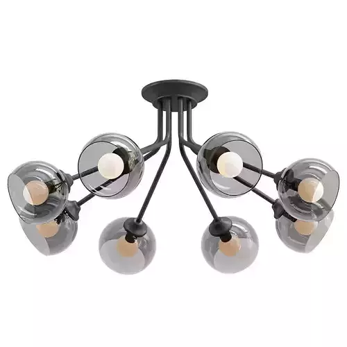 Vitaluce-V4724-18PL six light ceiling fixture with glass globes