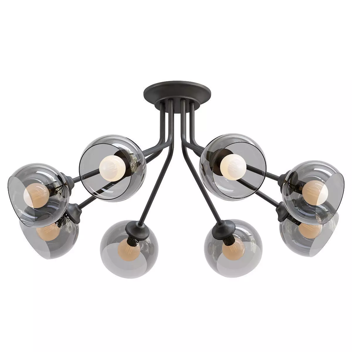 Vitaluce-V4724-18PL six light ceiling fixture with glass globes 3D model_0