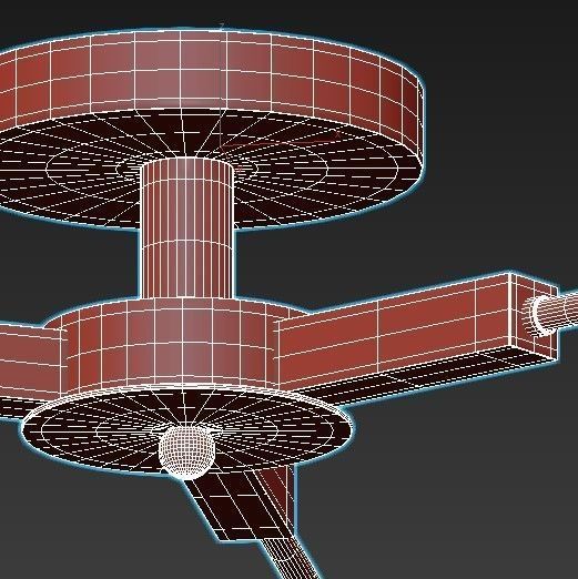 hiper-vimi-h192-3 three light brass ceiling fixture with glas... 3D model_5