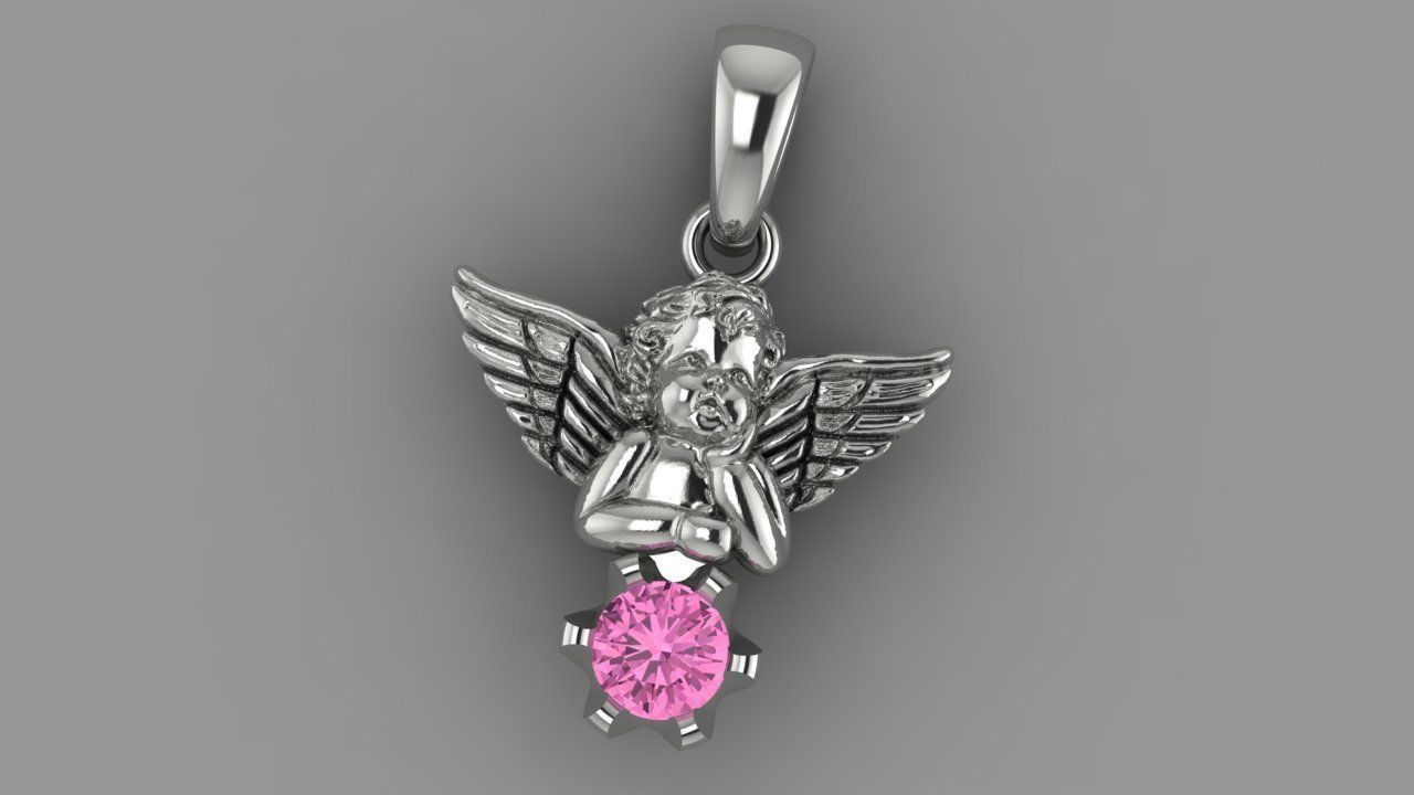 Angel pendant  3D print model_4