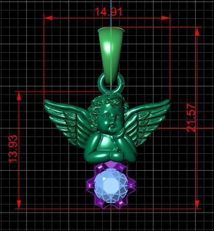 Angel pendant  3D print model_7