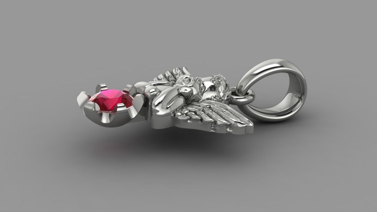 Angel pendant  3D print model_5