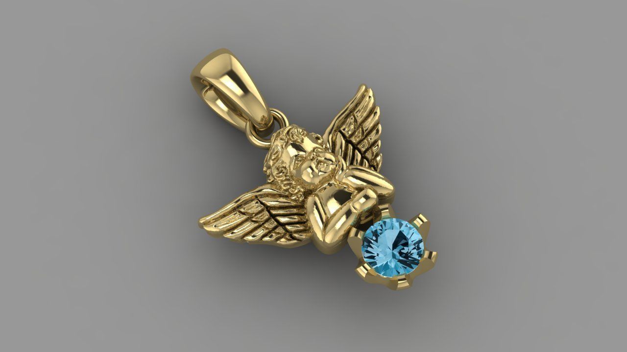 Angel pendant  3D print model_2