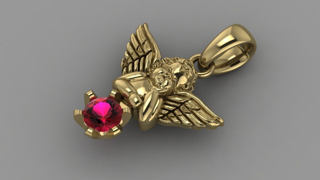 Angel pendant  3D print model_1