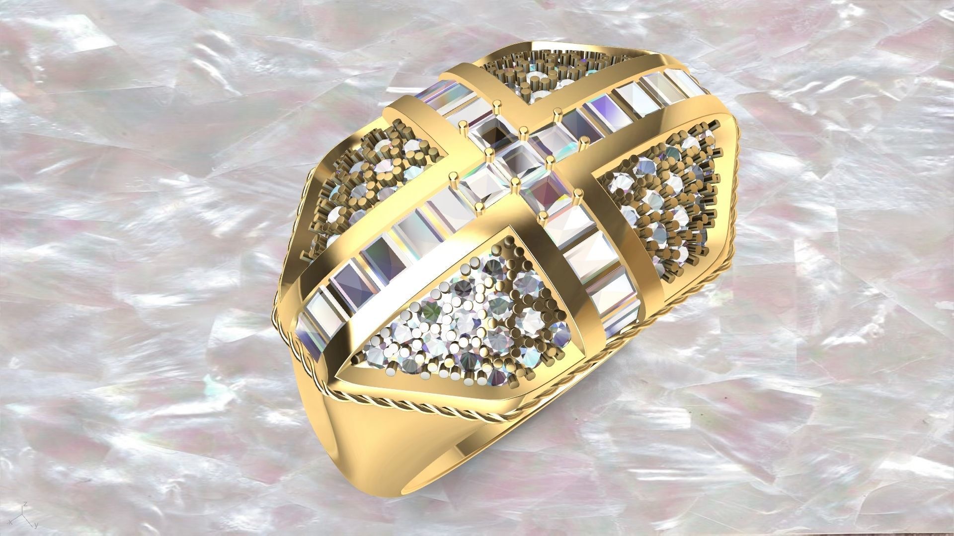 roayl crown ring stl verified  3D print model_31