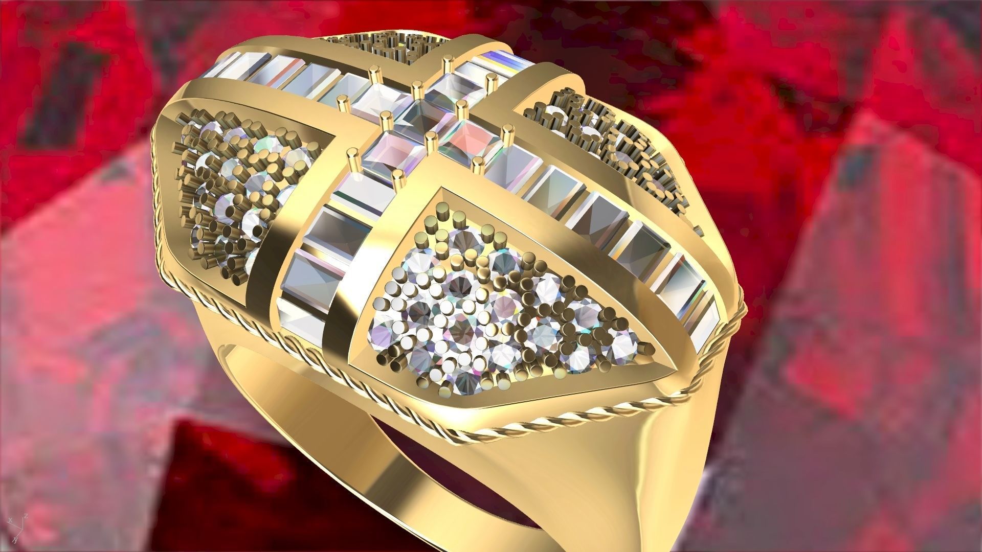 roayl crown ring stl verified  3D print model_23