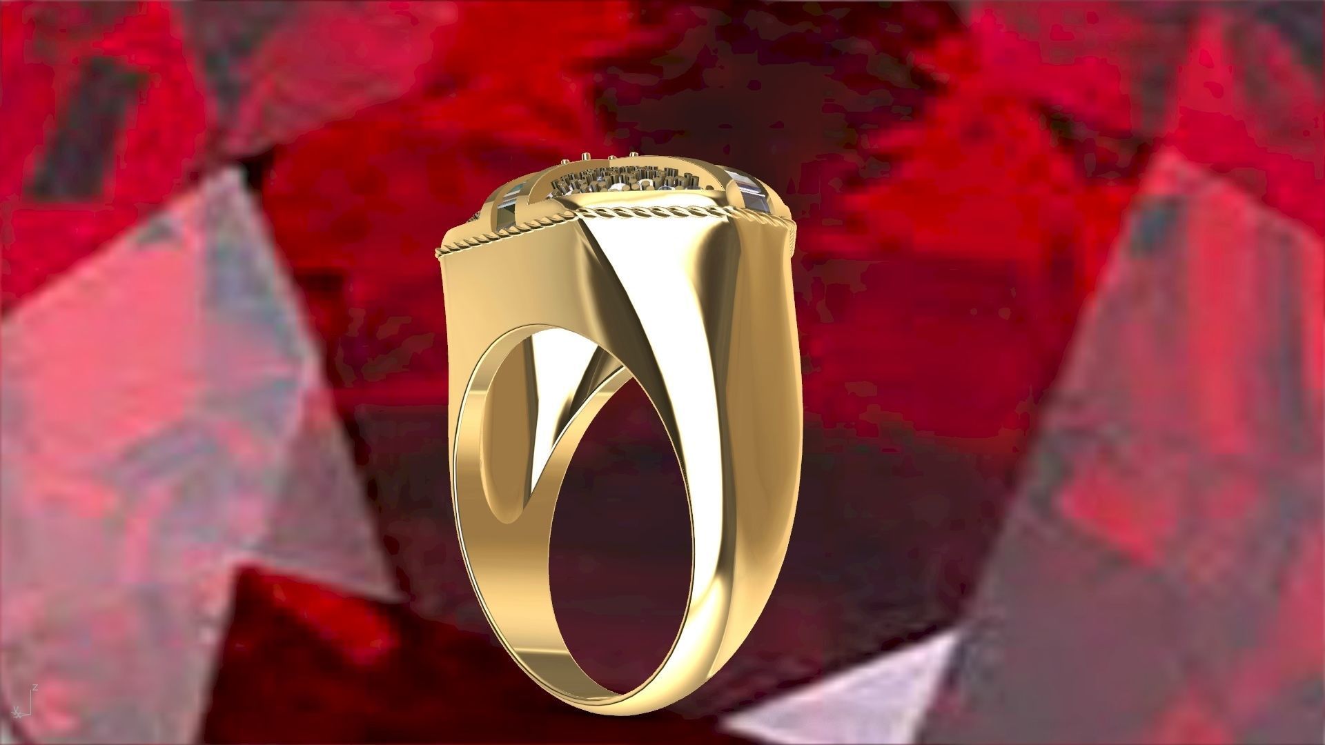 roayl crown ring stl verified  3D print model_22