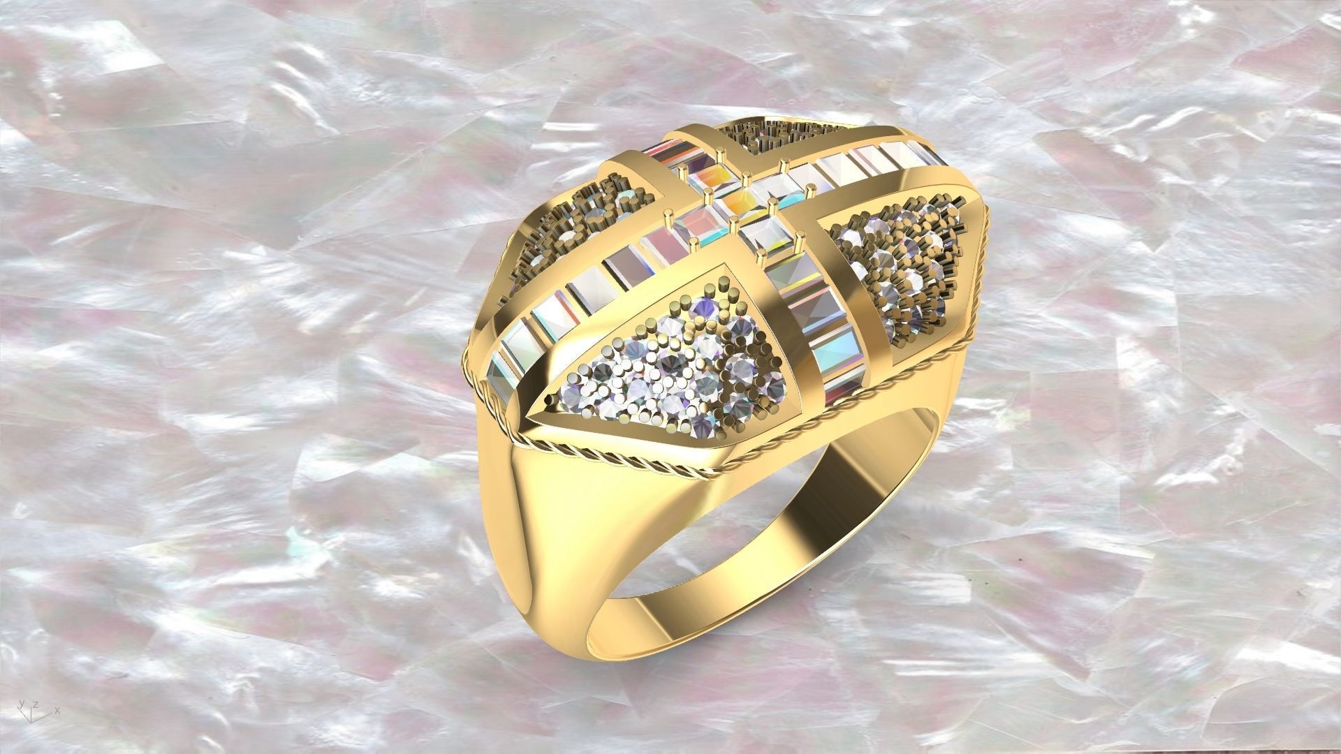 roayl crown ring stl verified  3D print model_27