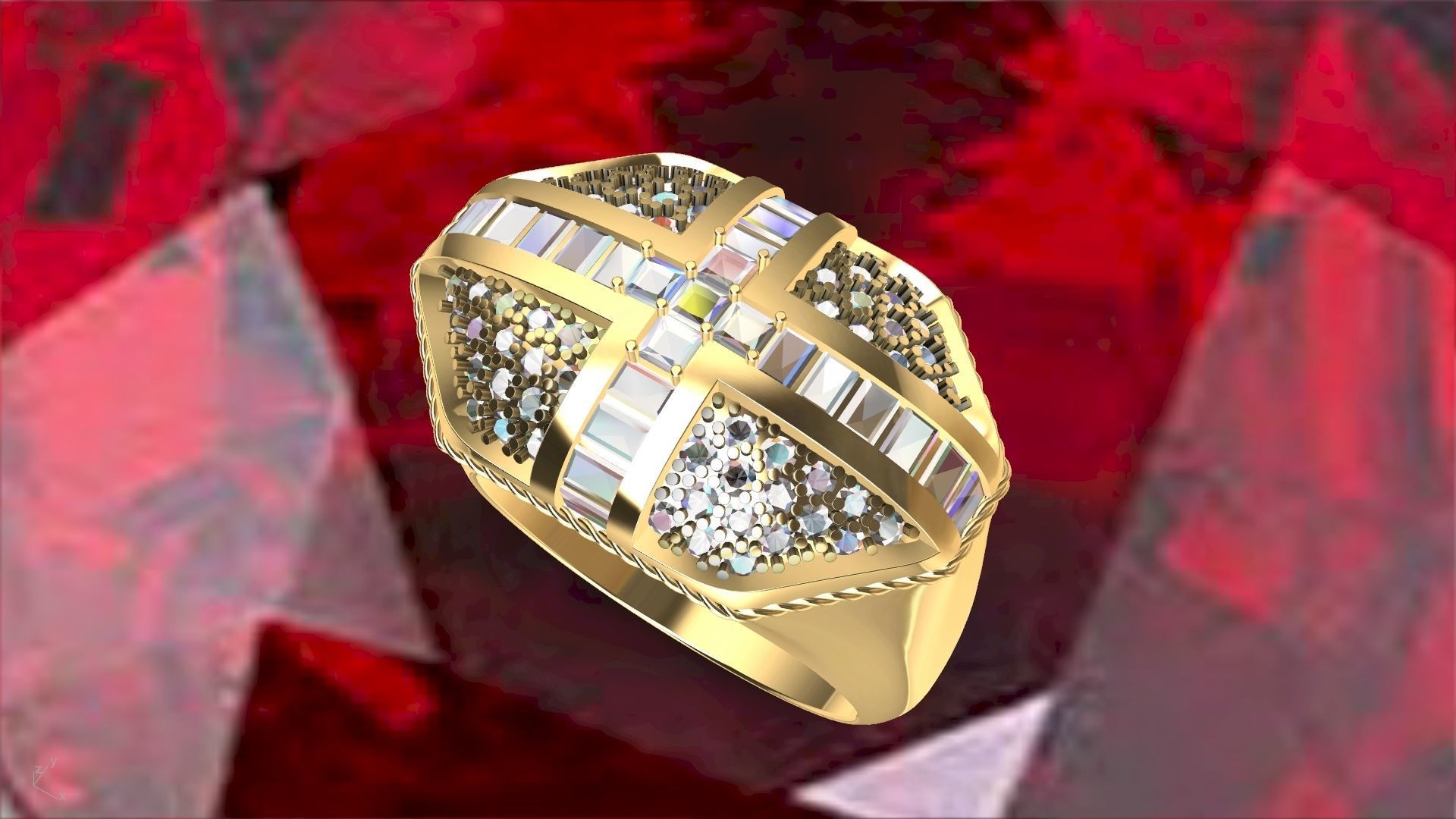 roayl crown ring stl verified  3D print model_18