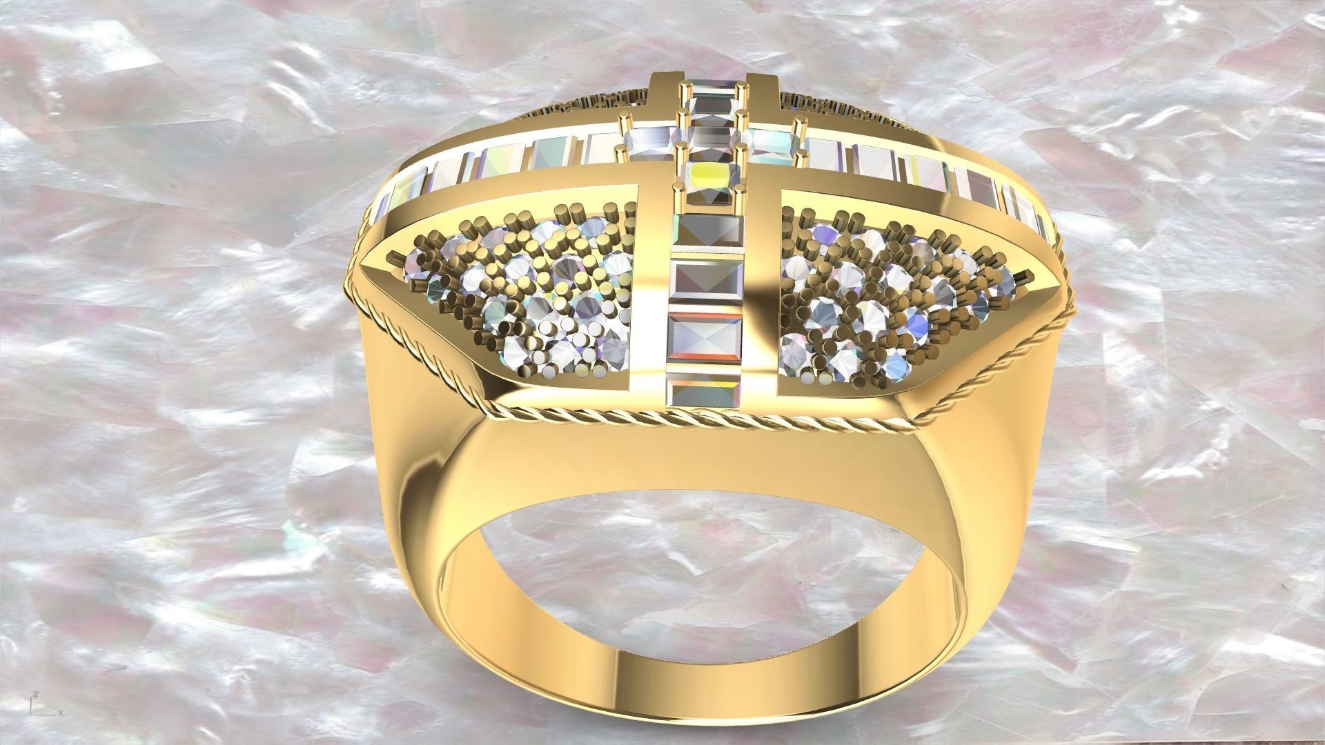 roayl crown ring stl verified  3D print model_3