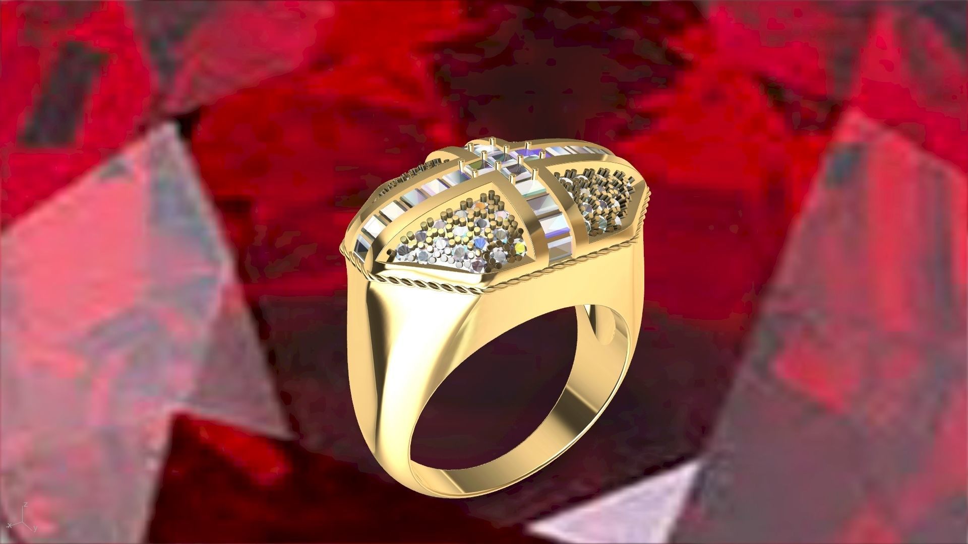 roayl crown ring stl verified  3D print model_21