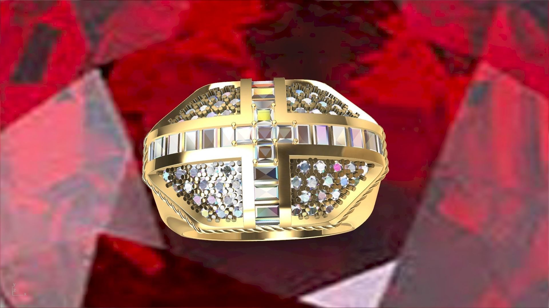 roayl crown ring stl verified  3D print model_17