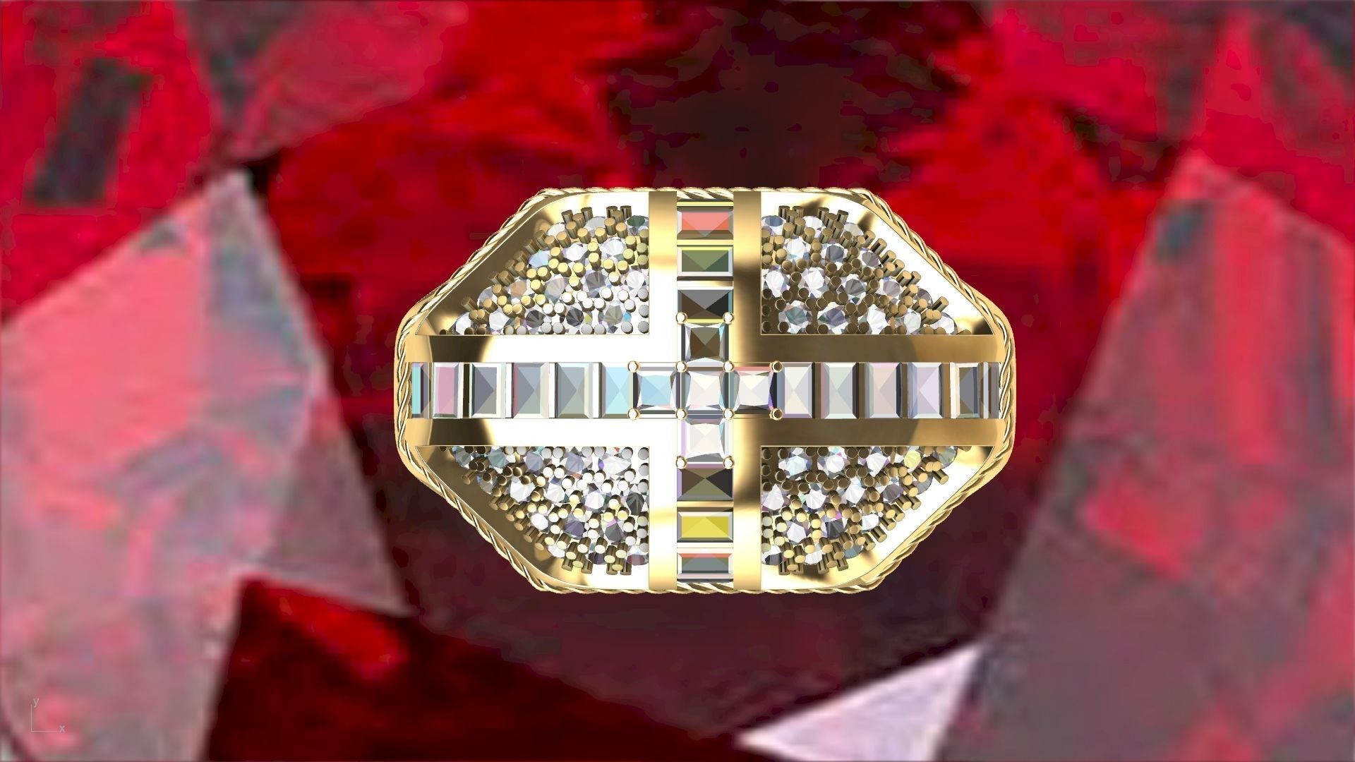 roayl crown ring stl verified  3D print model_15