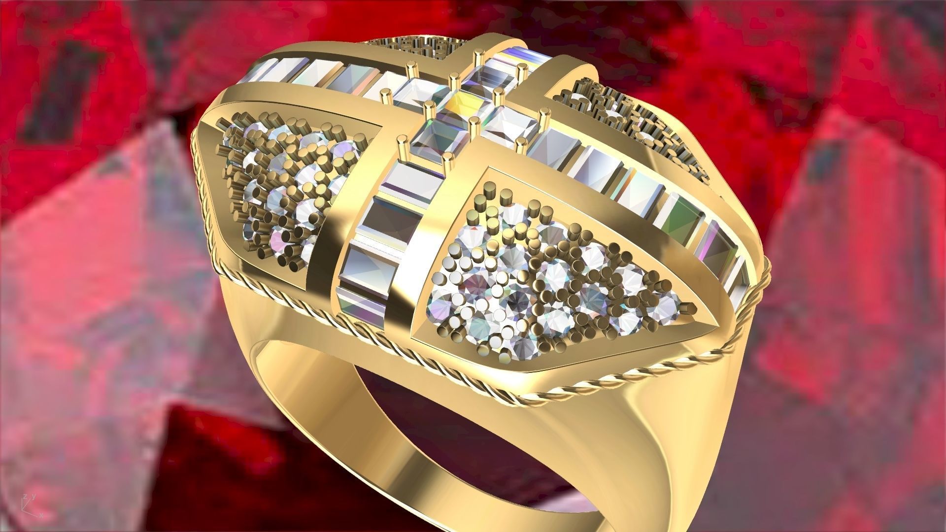 roayl crown ring stl verified  3D print model_26