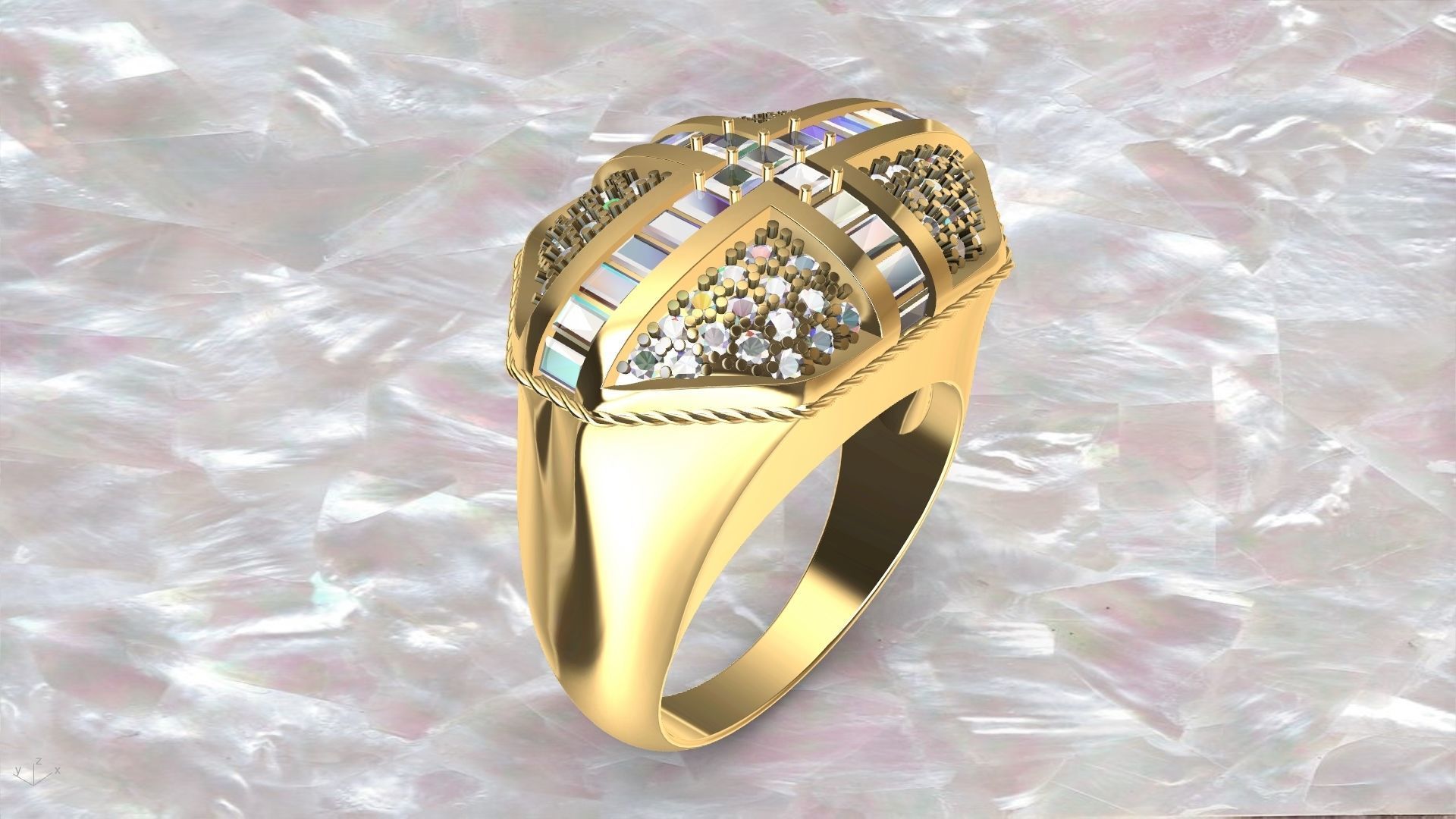 roayl crown ring stl verified  3D print model_30