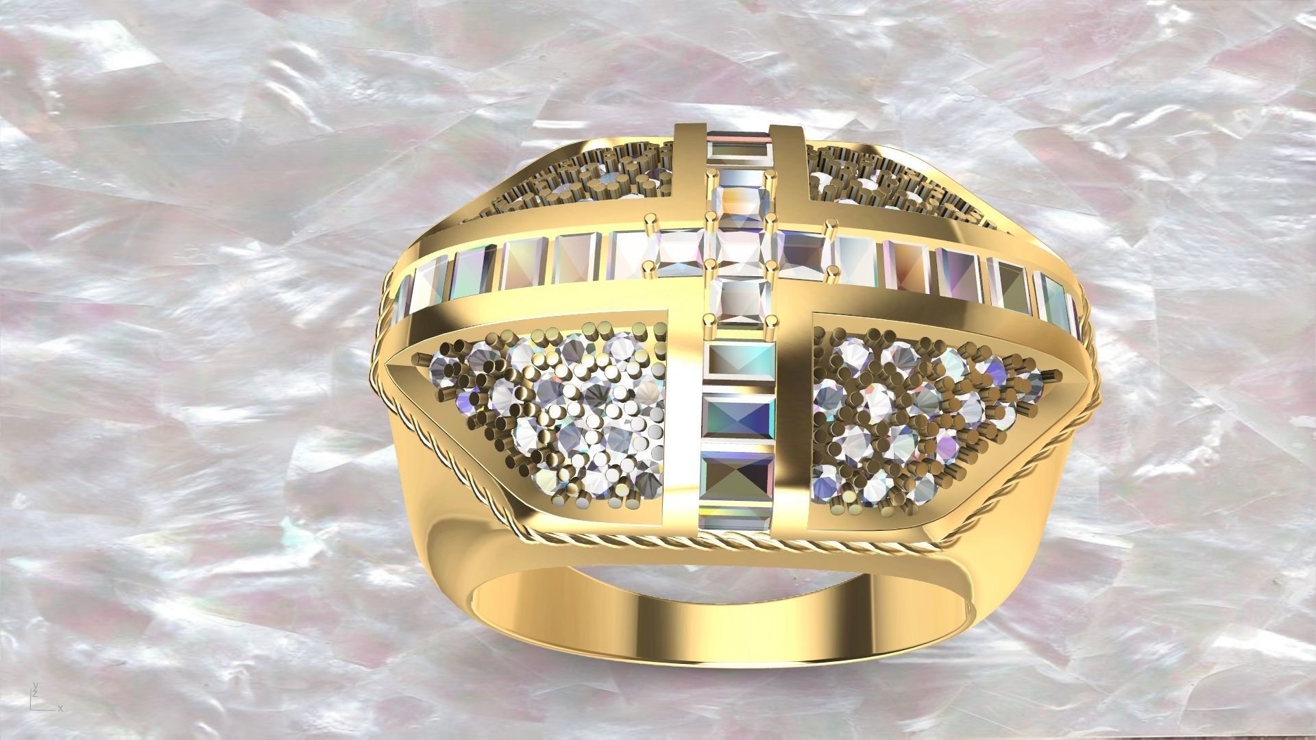 roayl crown ring stl verified  3D print model_28