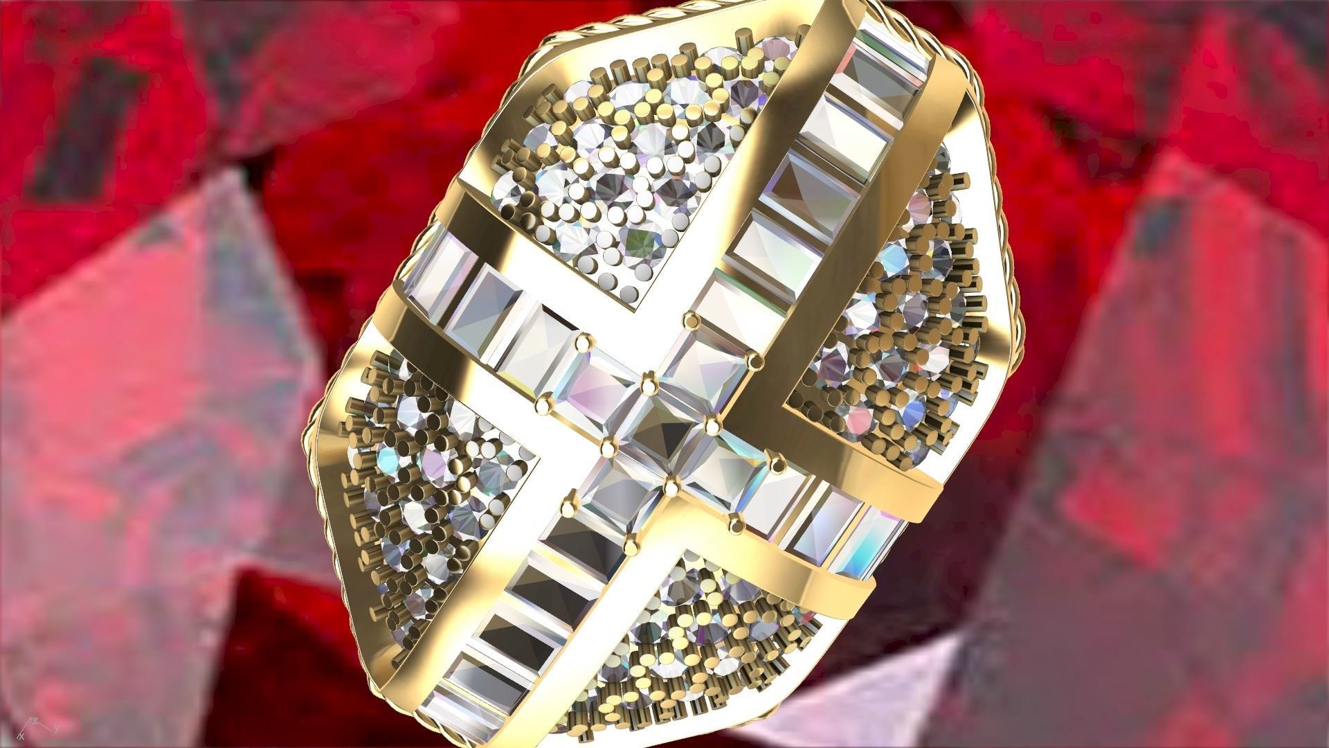 roayl crown ring stl verified  3D print model_24