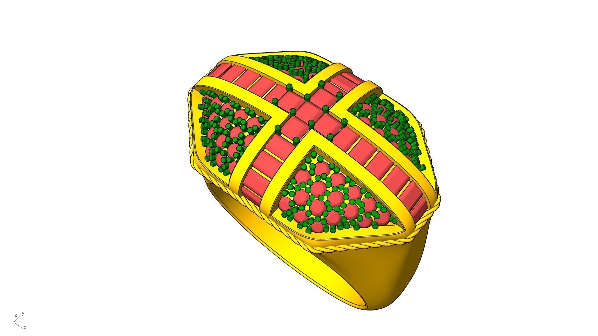 roayl crown ring stl verified  3D print model_9