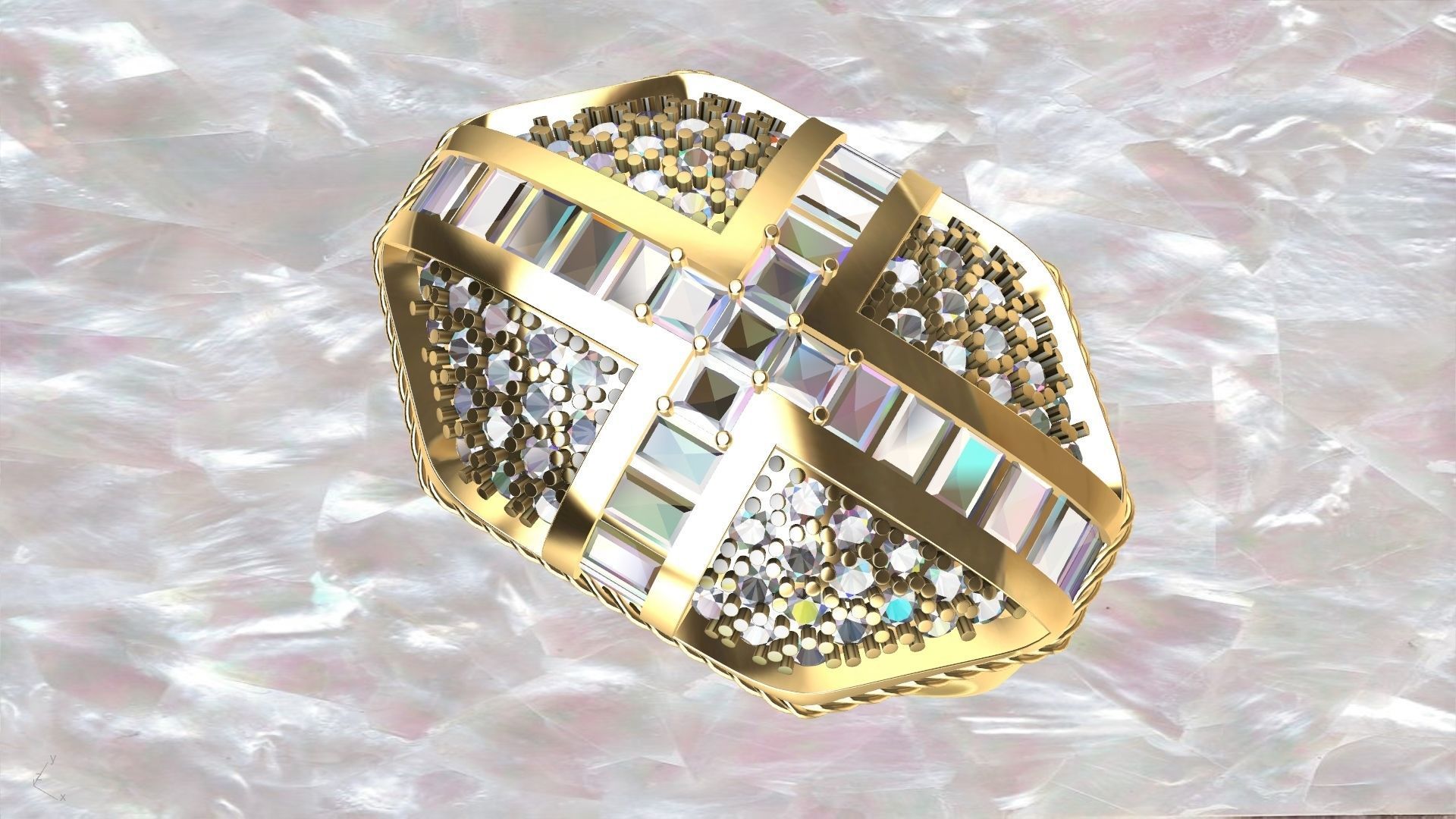 roayl crown ring stl verified  3D print model_29