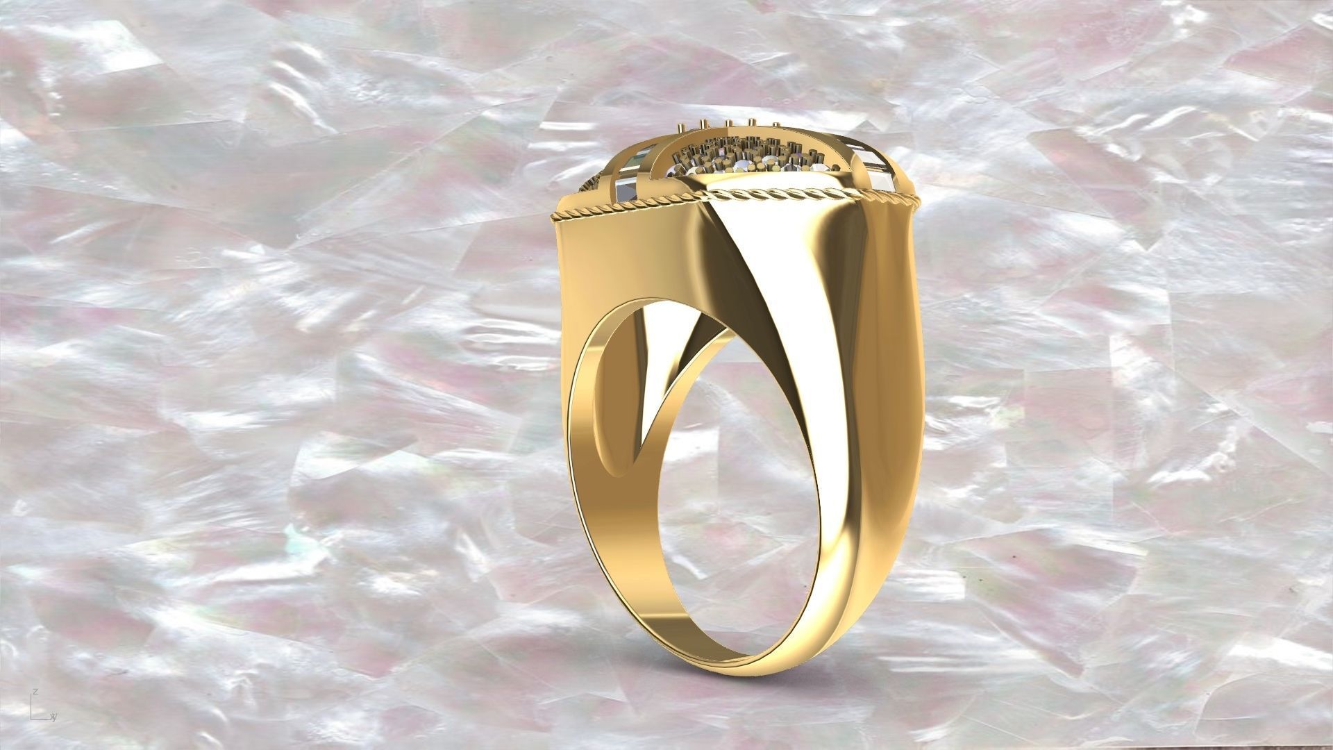 roayl crown ring stl verified  3D print model_4
