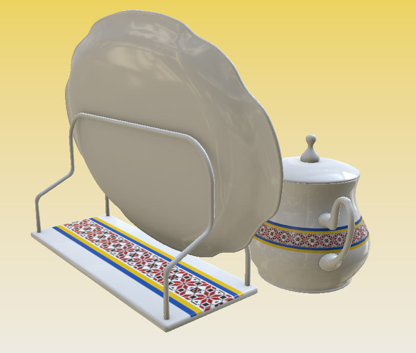 Porcelain Tea set-Ukrainian theme Free 3D model_3