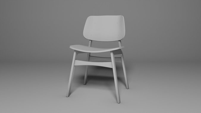 Chair 3D Model with no texture Low-poly 3D model