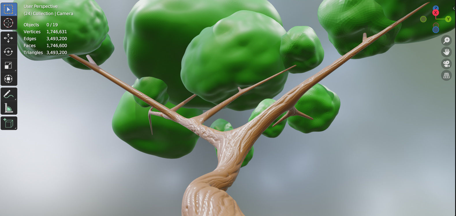 Low Poly Sculpt Tree Free 3D model Free for you Free low-poly 3D model_6